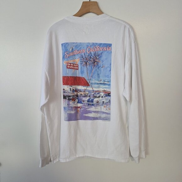 In-N-Out Burger T-Shirt L/S Southern California Classic Cars 1991 Vintage XL - Picture 2 of 10